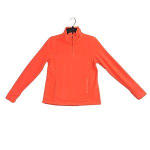 Tek Gear Petite Womens Micro Fleece Pullover Size S-M Coral Quarter Zip MockNeck